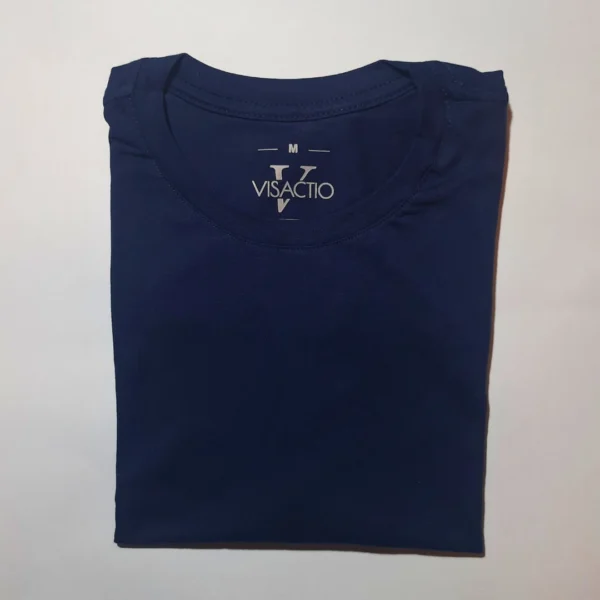 Camiseta Algodão Egípcio Azul - Imagem 3
